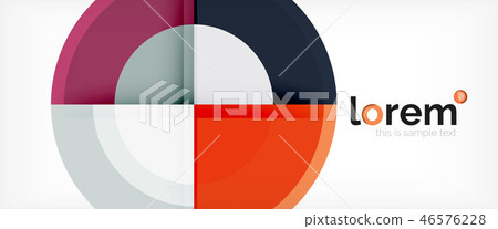 Modern geometric circles abstract background, colorful round shapes with shadow effects Modern geometric circles abstract background, colorful round shapes with shadow effects 46576228