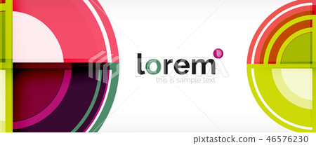 Modern geometric circles abstract background, colorful round shapes with shadow effects Modern geometric circles abstract background, colorful round shapes with shadow effects 46576230