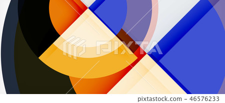 Modern geometric circles abstract background, colorful round shapes with shadow effects 46576233