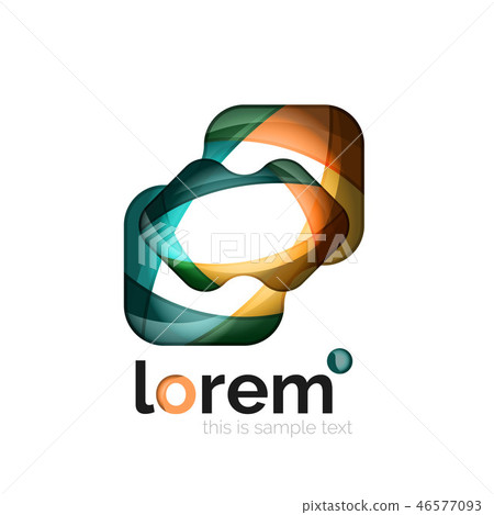 Geometric abstract business icon template, smooth shape 46577093