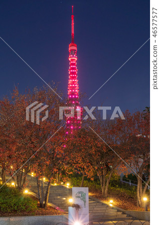 都市風景東京鐵塔60週年特別點亮夜景 都市風景東京鐵塔60週年特別點亮夜景 46577577