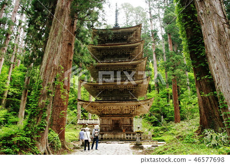Shugen-do, the mountain of the mountain faith, the Kuroyama five-storied pagoda Shugen-do, the mountain of the mountain faith, the Kuroyama five-storied pagoda 46577698