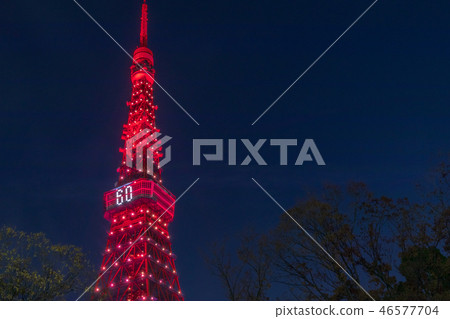 都市風景東京鐵塔60週年特別點亮夜景 46577704
