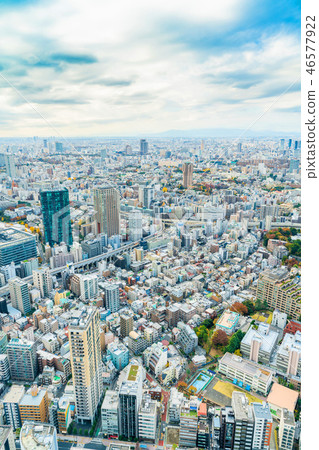 urban city skyline aerial view in Tokyo, Japan 46577922
