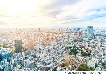 urban city skyline aerial view in Tokyo, Japan 46577923