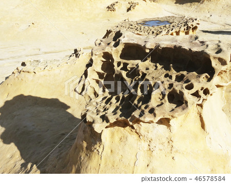 Rock surface reminiscent of the wilderness of Noyanagi Geological Park 46578584