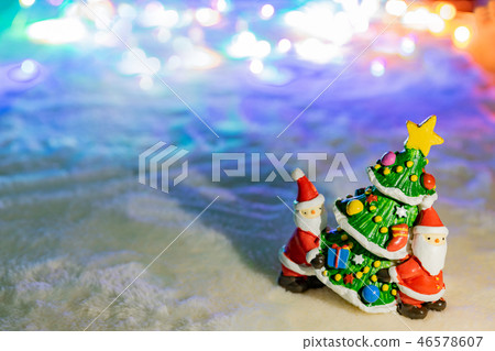 聖誕節圖像聖誕樹聖誕老人照明 聖誕節圖像聖誕樹聖誕老人照明 46578607