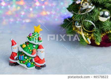 聖誕節圖像聖誕樹聖誕老人照明 46578622