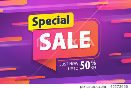 Yellow pink tag Special sale 80 percent off banner Yellow pink tag Special sale 80 percent off banner 46578666