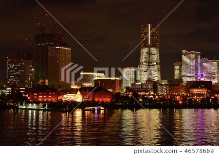整個橫濱港未來的夜景 整個橫濱港未來的夜景 46578669