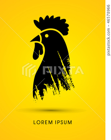 Head Chicken designed using grunge brush graphic   46578966