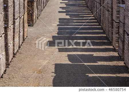 木材堆積現場 46580754