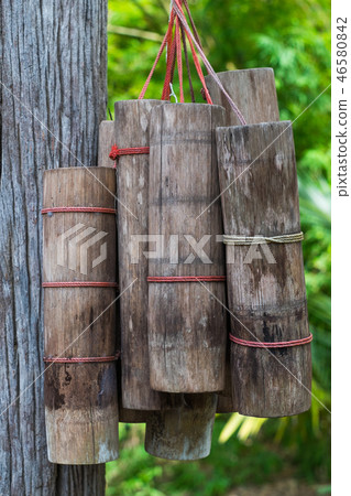 Bamboo tube with water Bamboo tube with water 46580842