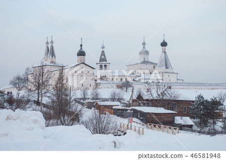 Ancient russian monastery in Ferapontovo, winter Ancient russian monastery in Ferapontovo, winter 46581948