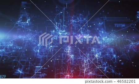 Abstract Image CPU in Blue Backdrop 46582201
