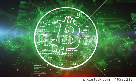 Advanced Bitcoin in Green Circle 46582212