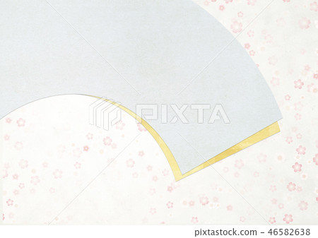 A Japanese painting fan that feels the texture of Japanese paper 46582638