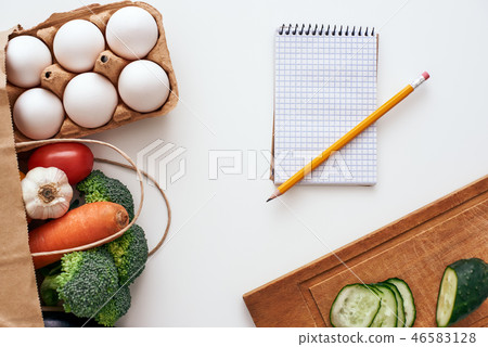 Eggs and vegetables, we are ready to write a new healthy recipe 46583128