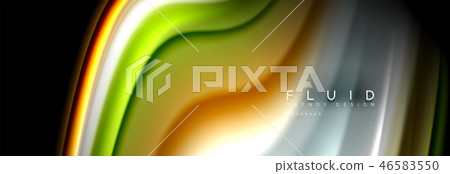 Abstract liquid colorful banner. Trendy wavy dynamic design. Fluid color shapes. Abstract liquid colorful banner. Trendy wavy dynamic design. Fluid color shapes. 46583550