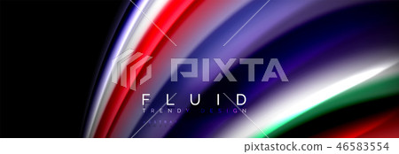 Fluid wave line background or pattern. Geometric technology abstract background. Movement effect. 46583554