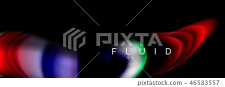 Fluid wave line background or pattern. Geometric technology abstract background. Movement effect. Fluid wave line background or pattern. Geometric technology abstract background. Movement effect. 46583557