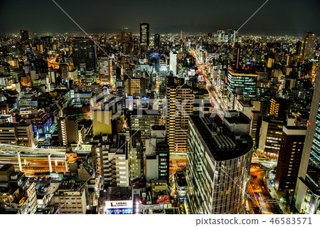 Night view around Osaka station 46583571