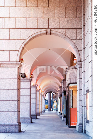 Arched walkway at shopping mall in Hokkaido, Japan Arched walkway at shopping mall in Hokkaido, Japan 46584260
