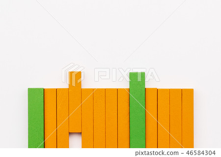 wooden block sharing idea on the white background 46584304