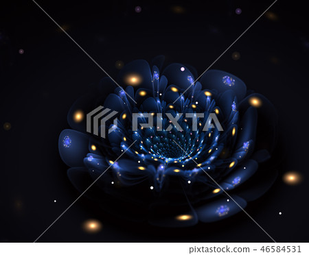 Spiral flower with glowing core and petals. 46584531
