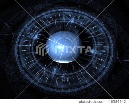 Futuristic modern clock watch abstract fractal 46584542