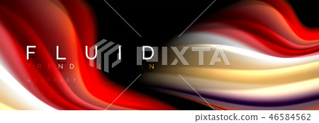 Fluid wave line background or pattern. Geometric technology abstract background. Movement effect. Fluid wave line background or pattern. Geometric technology abstract background. Movement effect. 46584562