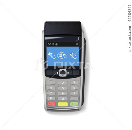 Payment terminal mockup. 46584861