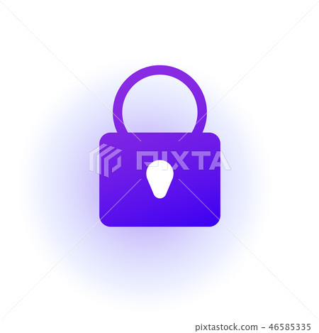 Web icon. Padlock. Sign lock. Purple gradient. 46585335