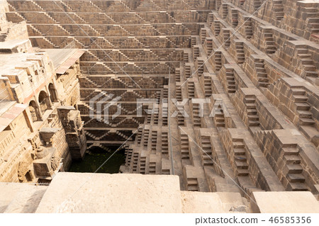 Chand Baori stepwell situated in the village of Abhaneri near Jaipur India. Chand Baori stepwell situated in the village of Abhaneri near Jaipur India. 46585356