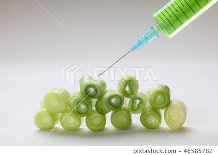 Injection into fresh young onion Injection into fresh young onion 46585782