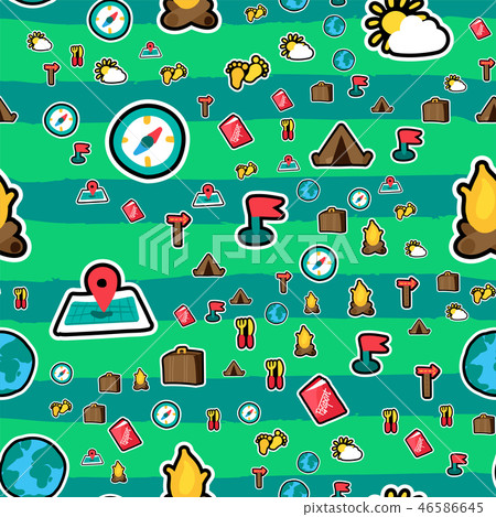 Hiking seamless vector pattern 46586645