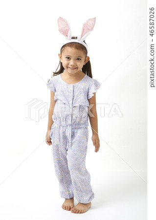 Girl acting as a little easter day 46587026