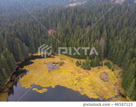 Aerial view Smolyan lakes in Bulgaria. 46587123