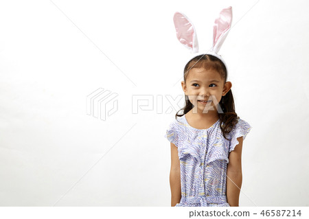 Girl acting as a little easter day Girl acting as a little easter day 46587214