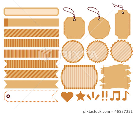 Tag frame frame sticky note ribbon tape headline - Stock Illustration ...