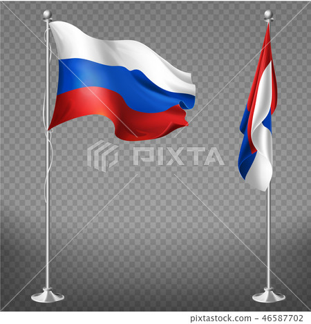 Russia national tricolor flag 3d realistic vector 46587702