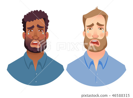 emotions of man face set emotions of man face set 46588315