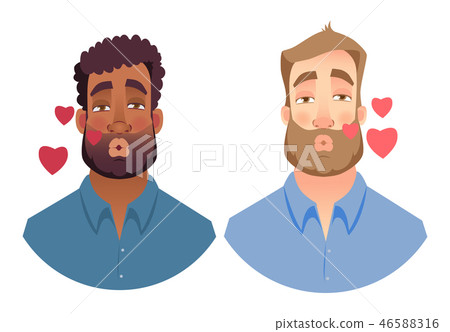 emotions of man face set emotions of man face set 46588316