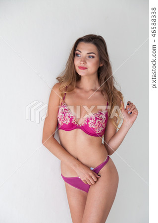 Portrait of beautiful fashionable women in linen robe 46588338
