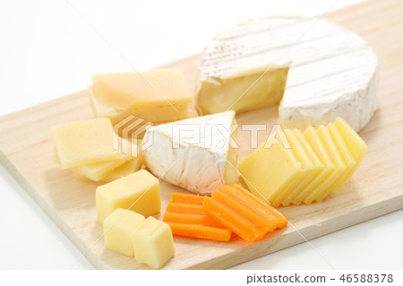 Cheese variety white background 46588378