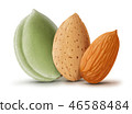 Almonds isolated on white background 46588484