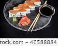 Philadelphia Sushi Rolls with Soy Sauce 46588884