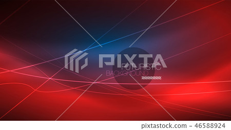 Neon glowing magic background, neon banner, night sky wallpaper. Magic light effect. Christmas 46588924
