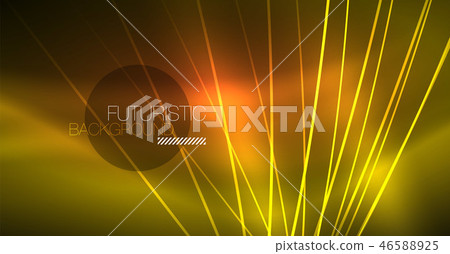 Neon glowing magic background, neon banner, night sky wallpaper. Magic light effect. Christmas 46588925