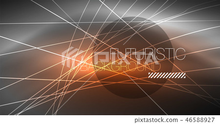 Digital technology abstract background - neon geometric design. Abstract glowing lines. Colorful 46588927